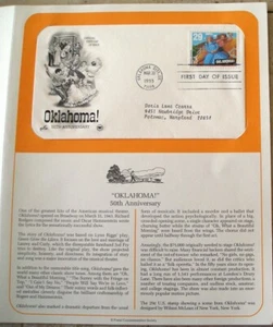 Postal Society First Day Cover FDC stamp # 2722 29 cent Oklahoma! Musical 1993 - Picture 1 of 1