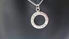 Round Pendant Medallion Says "LIVE, LOVE, LAUGH" W/19" Necklace, Sterling Silver