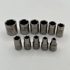 Craftsman  11 PC 1/4" Dr. 6 pt. SAE EZ READ Socket Set 5/32"-9/16" G2D Series - Foto 1 di 4