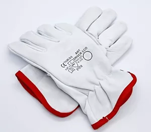 4WRK Leather Work Gardening Safety Gloves Goat Mechanic Lorry Drivers Garden - Picture 1 of 3