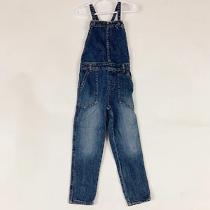 Tea Collection Skinny Strap Dark Wash Denim Overalls Size Girls 5 - Picture 1 of 8