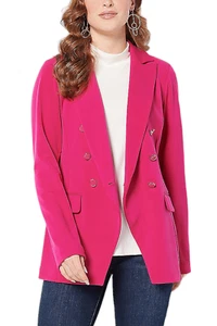 GRAVER Susan Graver LK Fusion Double-Breasted Blazer - Picture 1 of 1