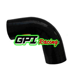 2.5" Inch 64mm 90 Degree Silicone Elbow Hose Intercooler Turbo Tube Pipe BlACK - Foto 1 di 8