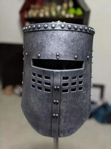 SCA Medieval Armor Helmet LARP Cosplay Costume Black Knight Monty Python Helmet - Picture 1 of 4