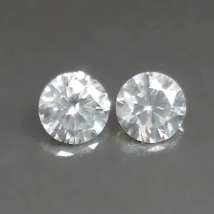 Par redondo de diamantes sueltos extraídos de tierra natural color H I blanco sin tratar 0,42 quilates - Imagen 1 de 2