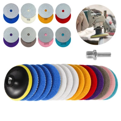16pcs Diamond Polishing Pads Wet Dry 4 Inch Set Kit For Concrete Marble Tile - image 1 of 4