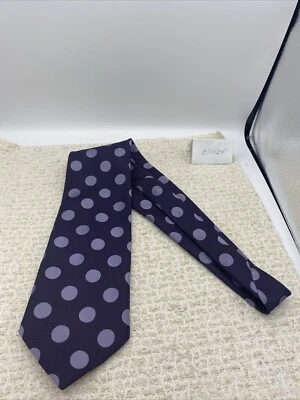"Corbata Hathaway Dk púrpura y lavanda a lunares para hombre 100 % seda 58""" Foto 1 de 4