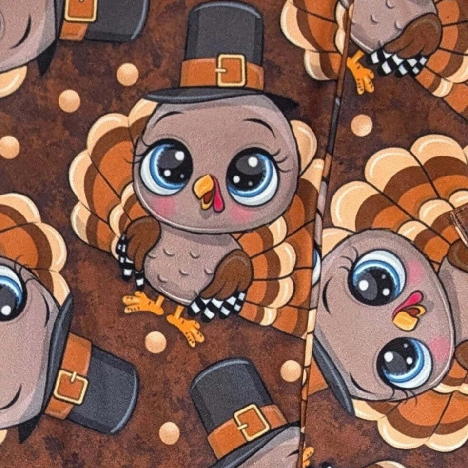 Happy Thanksgiving Cute Turkey Day Super SOFT Leggings Fall Family Holiday rts - Image 1 of 2