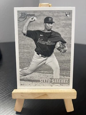 2021 Bowman Heritage Sixto Sanchez #60 Black & White Rookie Card Miami Marlins - Image 1 of 2