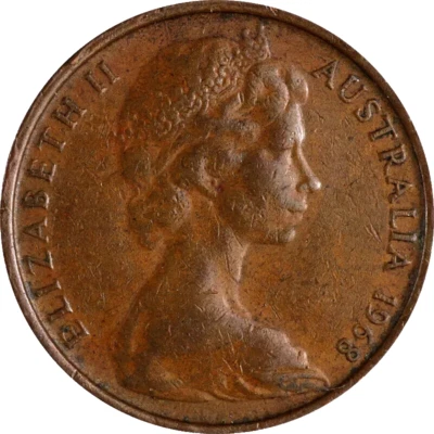 1968 AUSTRALIA - 2 Cents Coin 😍 Very Fine CIRCULATED Beautiful Vintage Coin 🤩 - Image 1 of 2