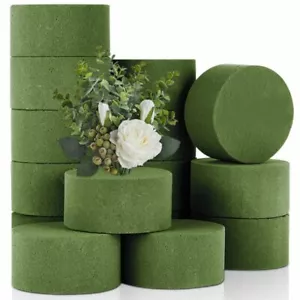 4x Round Dry Floral Foam Blocks Green Styrofoam Blocks for Artificial Flowers - Picture 1 of 9