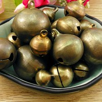 Vintage Bronze Metal Christmas Jingle Bells Charms for Festival DIY Decor Gift