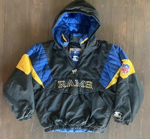 Vintage 90’s St Louis Rams Starter NFL Classic Jacket Coat Pullover Kids M - Picture 1 of 10