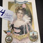 1900 Baker?S Extracts 4 Page Calendar Sign Pretty Lady Lithos Va New York Pa Mas