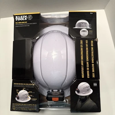 Klein Tools 60407RL Vented Full Brim Hard Hat with Rechargeable Headlamp - White - Image 1 of 4