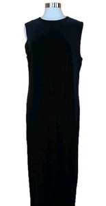 Studio Ease Dress Sz XL Vintage Black Velvet Maxi Sleeveless 90s Witchy Vamp Y2K - Picture 1 of 11