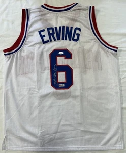 Julius Erving HOF MVP Philadelphia 76ers Signed Autographed Jersey JSA & PIA COA - Picture 1 of 9
