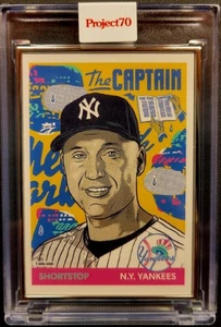 DEREK JETER MORNING BREATH 2021 TOPPS PROJECT70 Silver Frame Artist Proof 02/51 - Picture 1 of 4