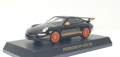 1/64 Kyosho PORSCHE 911 GT3 RS NEGRO/NARANJA modelo de coche fundido a presión Foto 1 de 3