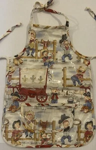 Delantal de vaquero vintage para niños con superposición de plástico transparente - Imagen 1 de 3