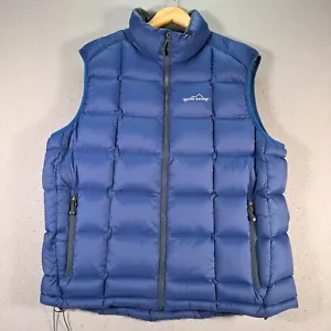 Vintage Eddie Bauer 800 Goose Down Puffer Vest Mens Large Blue Weathered Edge - Picture 1 of 13