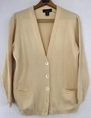 VTG Cardigan Wool Sweater Academia Geek Secretary Cream Capsule Women’s M - Image 1 of 4