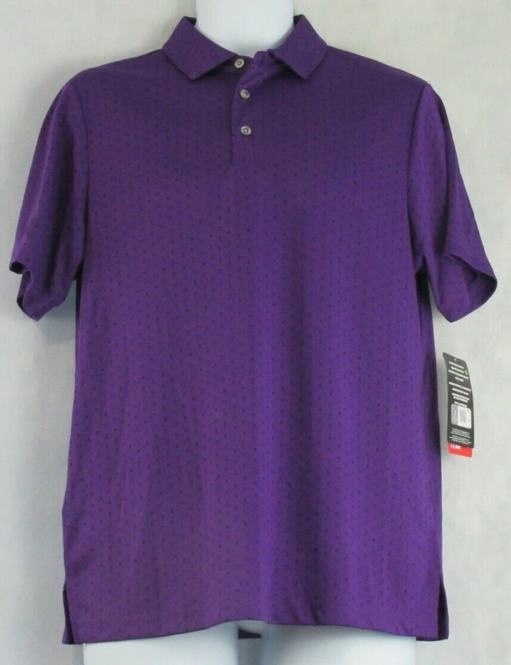 PGA Tour Mens Active Polo Shirt Purple Size 2xl Printed Golf Stretch #040