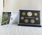 NEW ZEALAND 1996 7 COIN PROOF YEAR SET WITH SILVER $5 KAKA BIRD - cased/coa