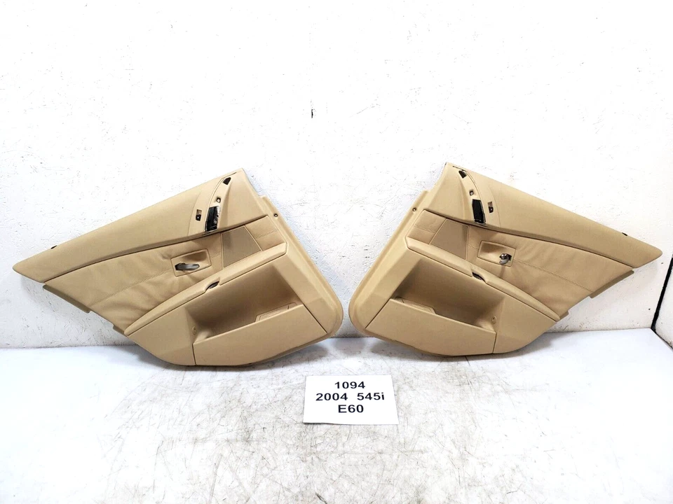 ✅ 04-07 OEM BMW E60 525 545 550 painéis de cartão porta traseira Dakota bege CONJUNTO DE COURO - Imagem 1 de 4