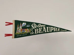 Banderín de fieltro de recuerdo vintage de Sainte-Anne-de-Beaupré Québec Canadá - Imagen 1 de 6
