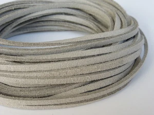 5m x 3mm Ecru Natural Stone Faux Imitation Suede Cord Thong Lace Necklace (F71) - Picture 1 of 2