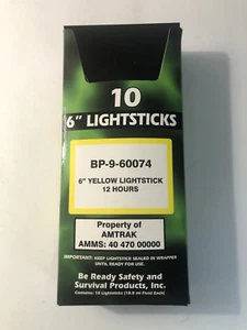 6" Yellow Lightsticks (Pack of 10), BP-9-60074, 12 hours, Be Ready! - Picture 1 of 16