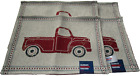 PATRIOTIC TAPESTRY PLACEMATS ~ RED TRUCK ~ 13" X 18"