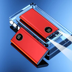 100000mAh Power Bank Charger Pack Backup External Battery For Phones 2 USB RED - Picture 1 of 12