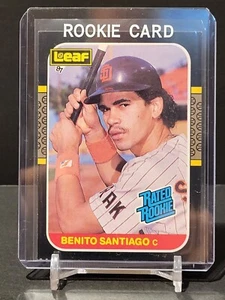 1987 Leaf Benito Santiago Rated Rookie #31 San Diego Padres - N - Picture 1 of 3