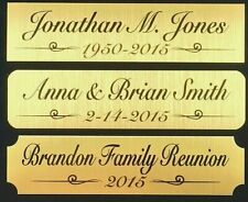 1x4 Customized Brass Plate Picture Plaque Name Tag Trophy Memorial - QUALITY