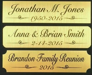 1x4 Customized Brass Plate Picture Plaque Name Tag Trophy Memorial - QUALITY - Picture 1 of 1
