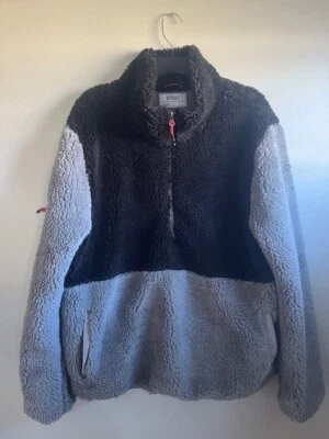 CHAQUETA POLAR JERSEY GRIS NEGRO ESTOIC PARA HOMBRE TALLA L 3/4 BOLSILLOS CREMALLERA NUEVA CON ETIQUETAS Foto 1 de 4