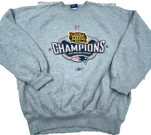 Vintage New England Patriots Sweatshirt Men Large Gray Crew Neck Sweater Y2K * - Picture 1 of 10