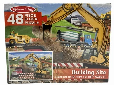 Melissa And Doug Children Kids Building Site Jumbo Floor Puzzle 48 Piece 2 X 3’ - Image 1 of 4