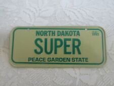 Vintage Bicycle License Plate 1982 North Dakota "Super" Cereal Prize