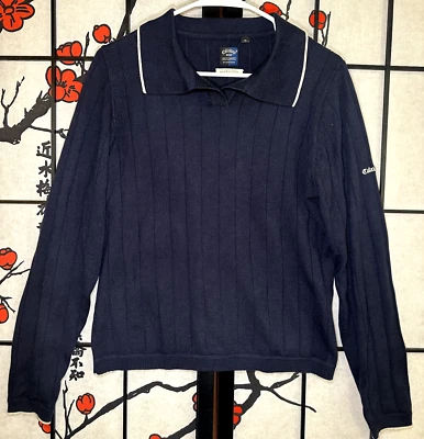 Polo tejido de golf Callaway Nordstrom de colección manga larga para mujer M sin botones azul marino Foto 1 de 4