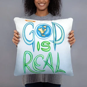 GodIsReal Psalm23 ThoughIWalk Christian Basic Pillow (Heavenly) - Bild 1 von 5