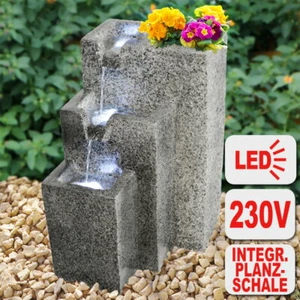 SPRINGBRUNNEN GARTENBRUNNEN ZIER ZIMMER BRUNNEN MIT BELEUCHTUNG WAND KASKADEN - Bild 1 von 9