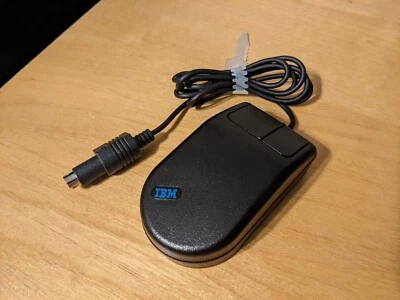 IBM Vintage Black 2 Button Mini Trackball Mouse 95F5443 - Untested RARE - Image 1 of 4