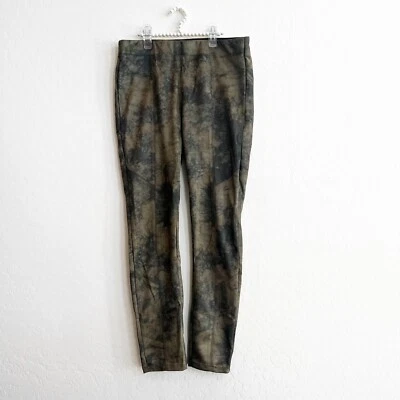 Anthropologie Women's Nori Faux Suede Leggings Green Tie Die Ankle Stretch Small - Image 1 of 4