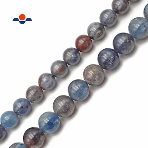 Cuentas redondas lisas de cianita azul claro natural 12 mm 14 mm 15,5" hilo - Imagen 1 de 3