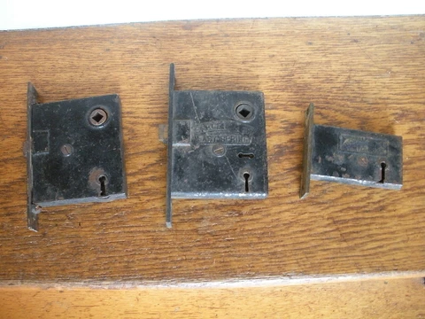 Lot of 3 Vintage Door Mortise Key Home Locks - For Parts Or Restoration Cover