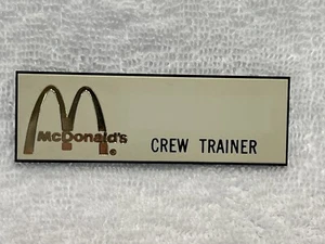 McDonalds Vintage 1970er Crew Namensschild/Abzeichen ""Crew Trainer"" NOS UNBENUTZT RAR!! - Bild 1 von 8