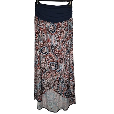 Maxi Falda Baja Apt.9 Mediana Multicolor BoHo Estampado Paisley HI Foto 1 de 4